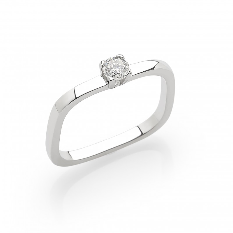 Bague solitaire Diamant en Or blanc