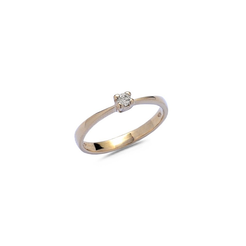 Bague solitaire Diamant en Or jaune