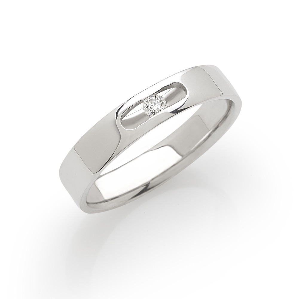 Bague solitaire Diamant en Or blanc