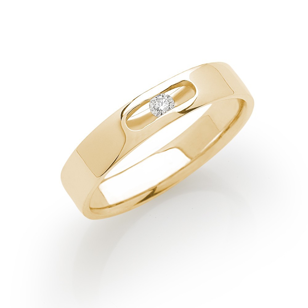 Bague solitaire Diamant 0.06ct en Or jaune Doigt 57