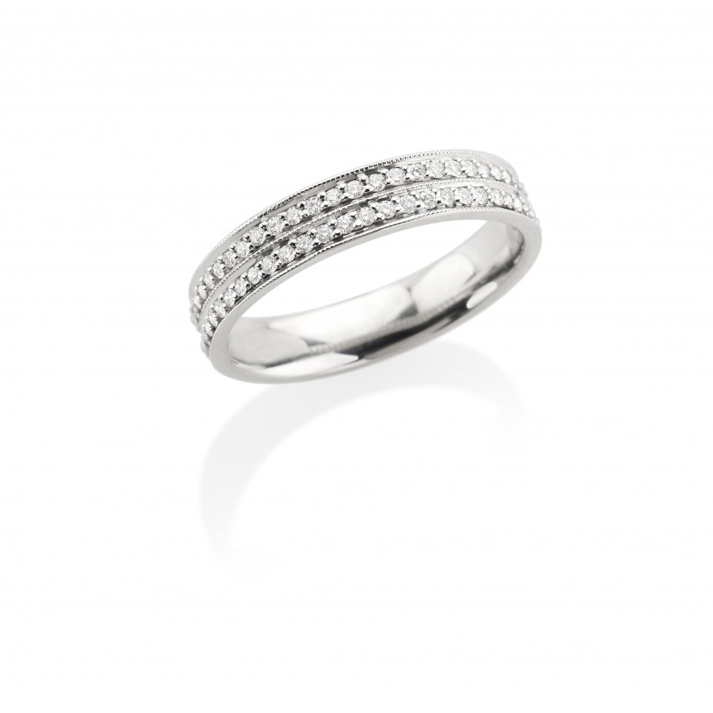 Alliance demi-tour Diamants 0.15ct Or Blanc