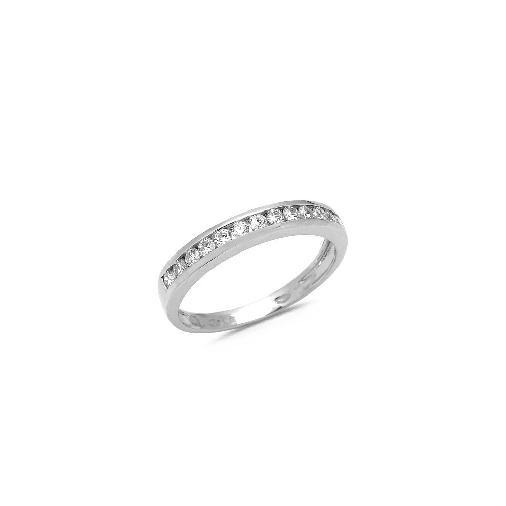 Alliance demi-tour Diamants 0.31ct en Or blanc palladié Doigt  54