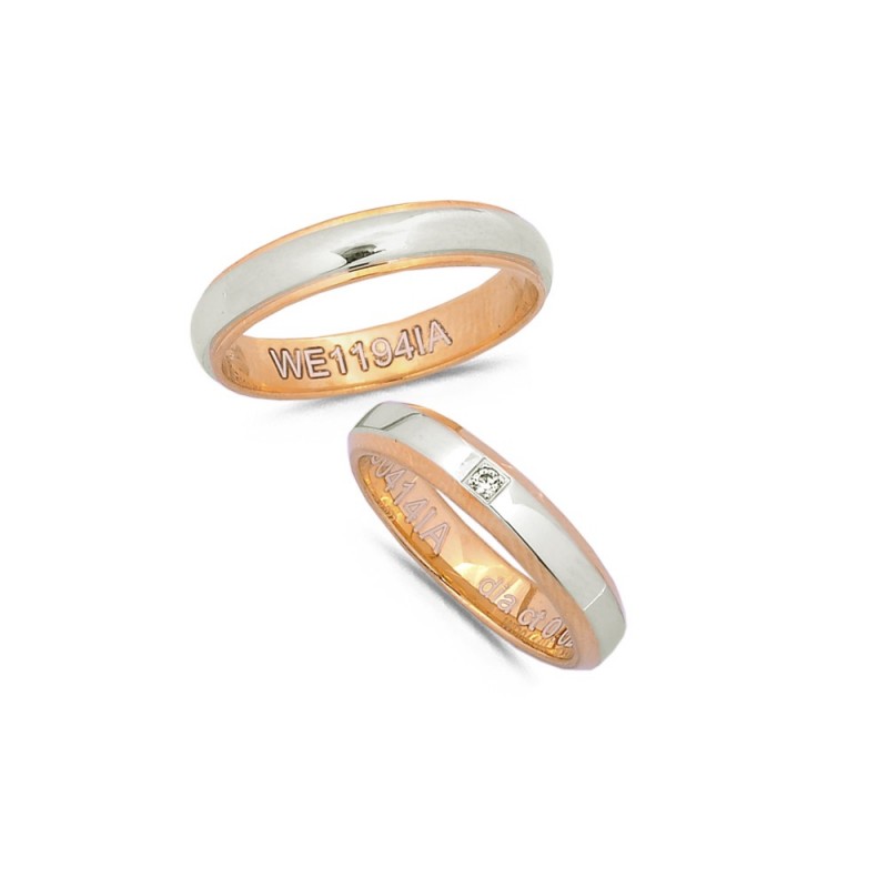 Alliance Homme en Argent bicolore Doigt 61