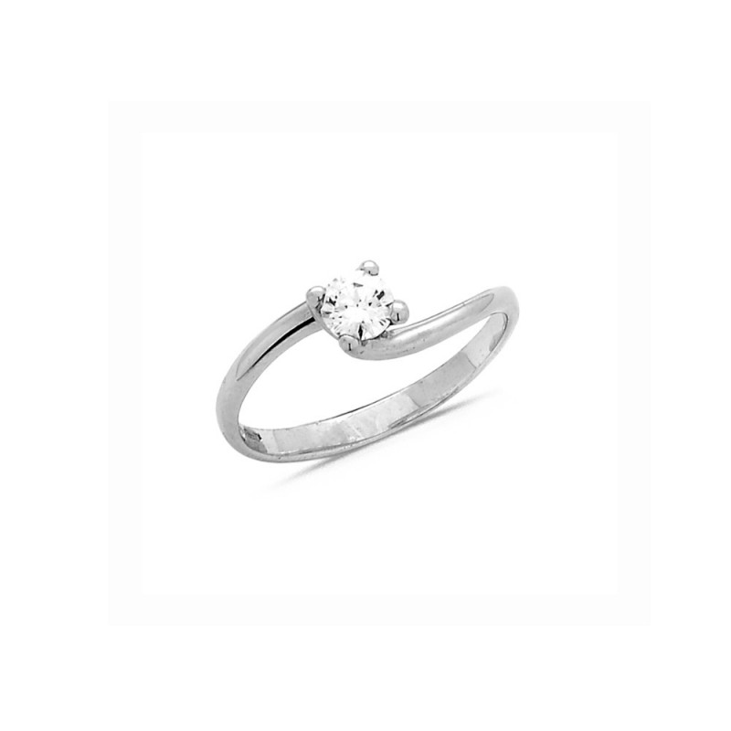 Bague solitaire Diamant  0.11ct en Argent Doigt 52