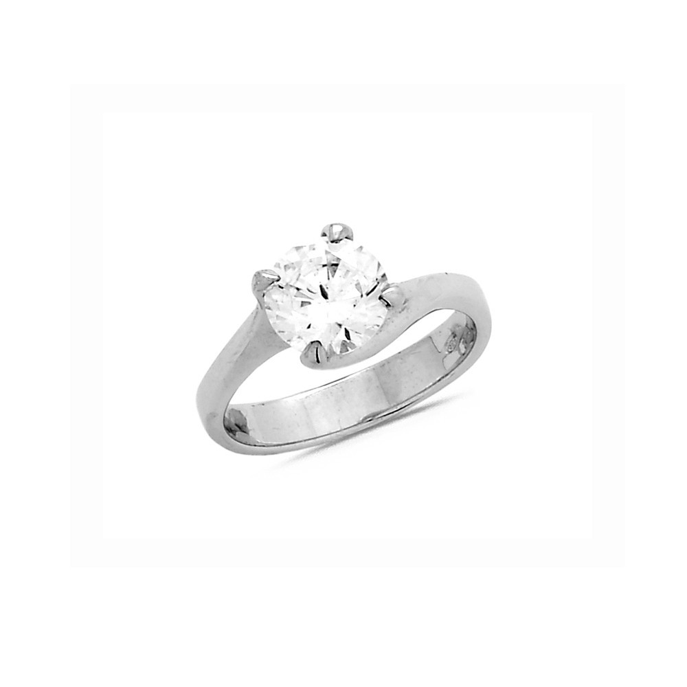 Bague solitaire Oxyde 7.5mm en Argent Doigt 54