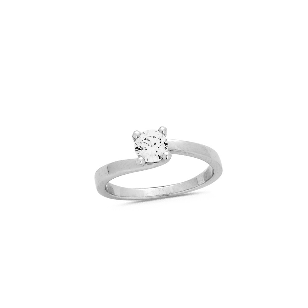 Bague solitaire Oxyde en Argent Doigt 55