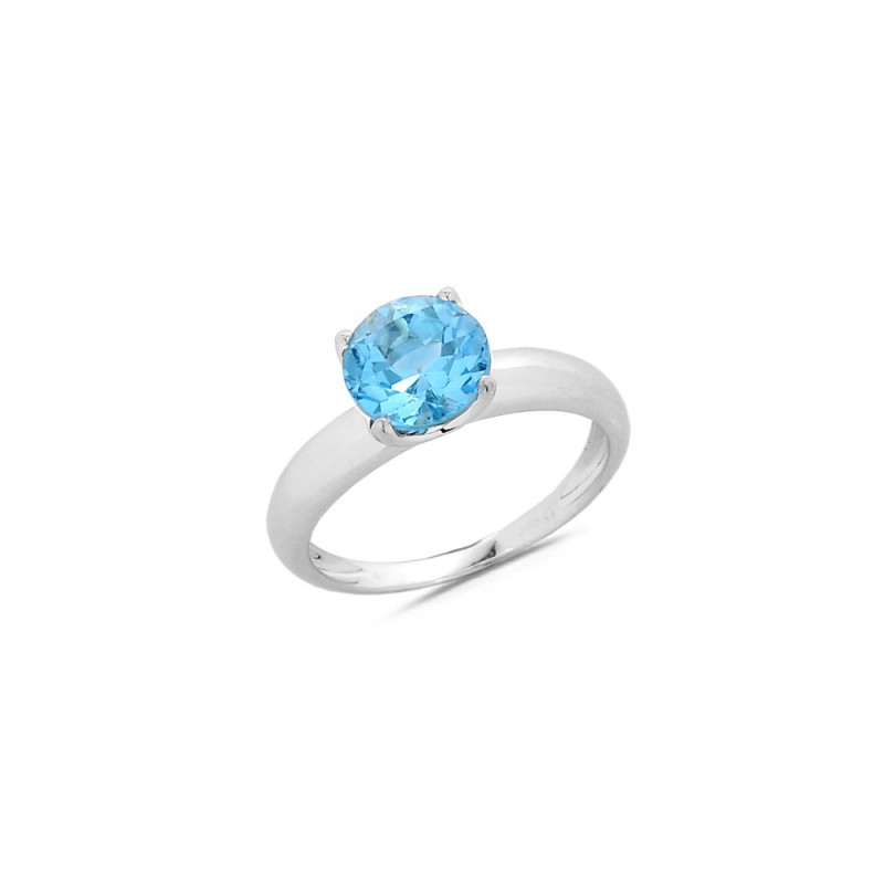 Bague Topaze Bleu ciel en Or blanc Doigt 54