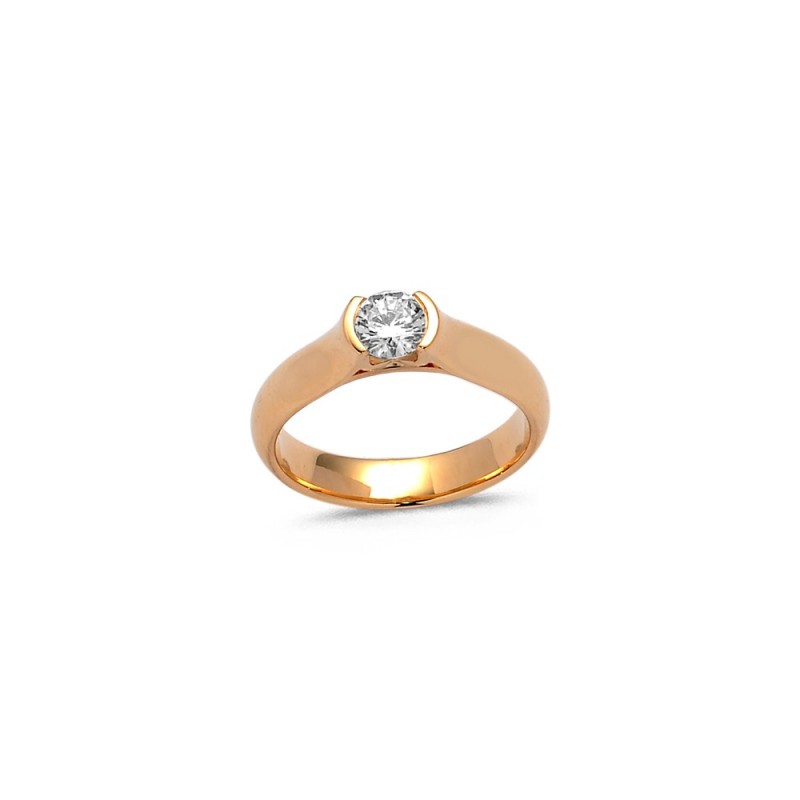 Bague Solitaire Diamant 0.50ct Sertis Demi Lune doigt 54
