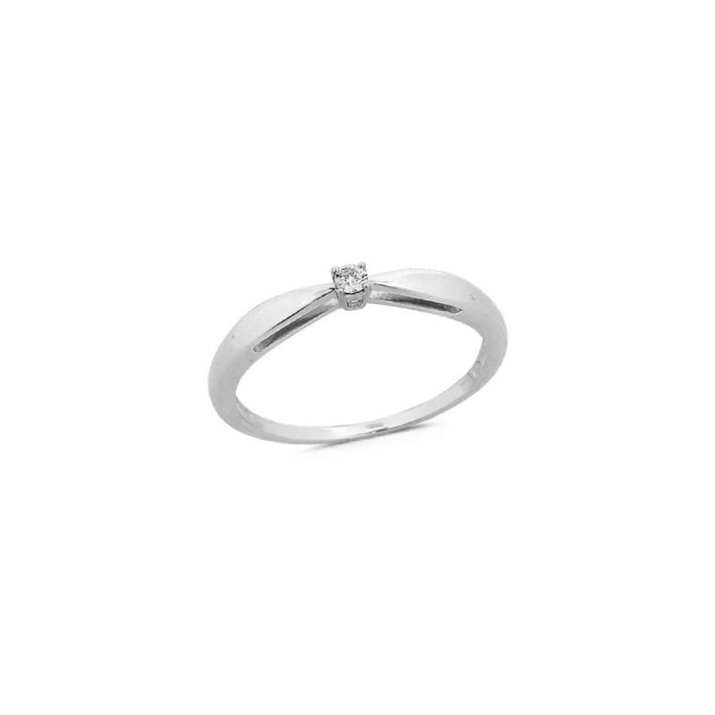 Solitaire Diamant 0.02ct en Or blanc Doigt 53