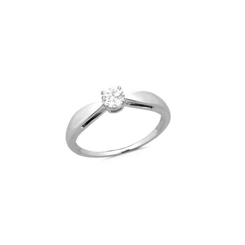 Solitaire Diamant 0.31ct en Or blanc Doigt 54