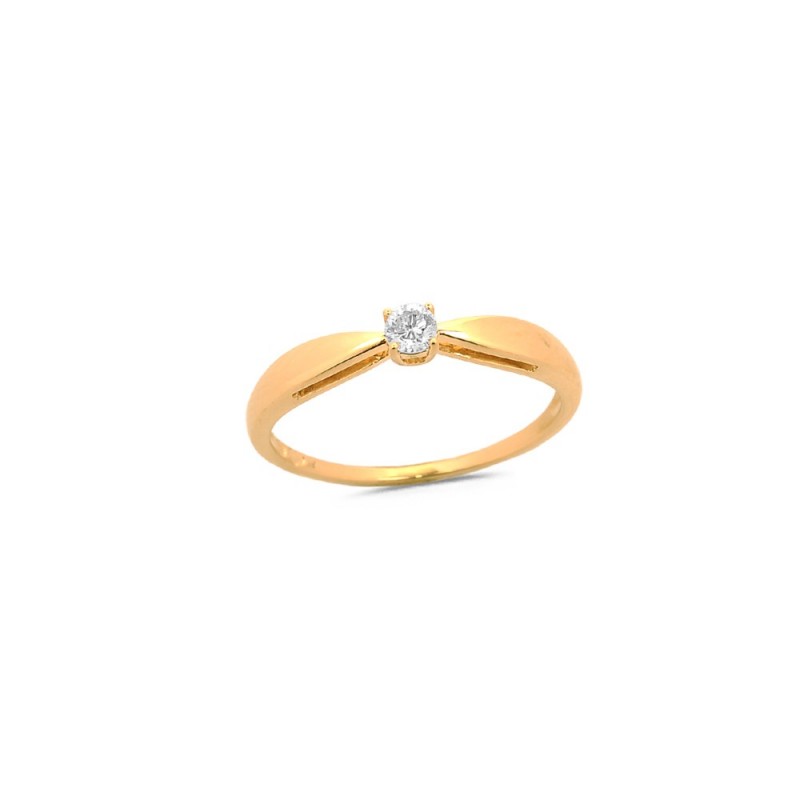 Solitaire Diamant 0.03ct en Or jaune Doigt  52