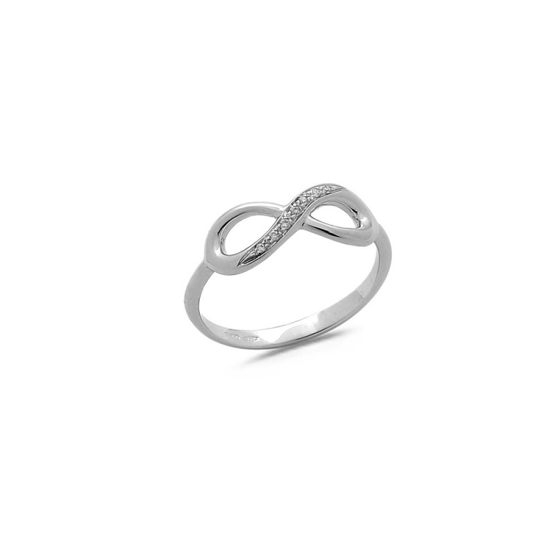 Bague Infini Diamants 0.04ct en Or blanc Doigt 54