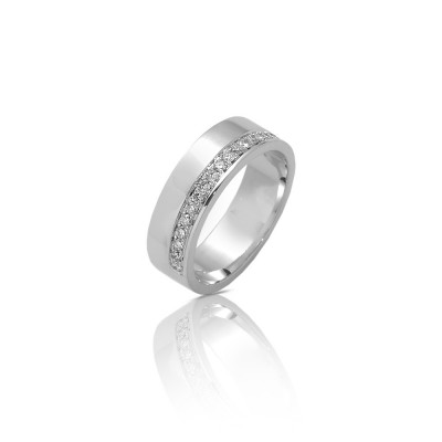 Bague Diamants 0.27ct en Or blanc Doigt 55