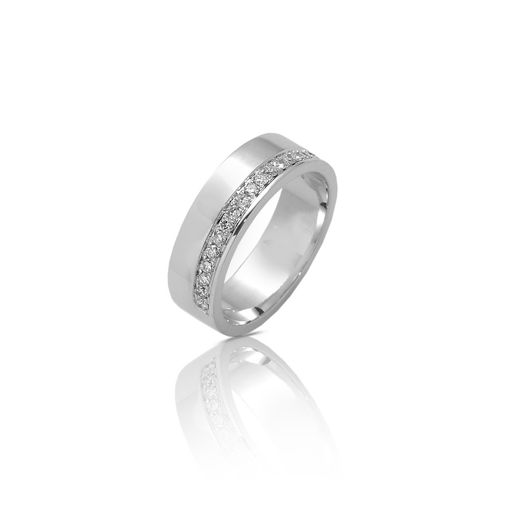 Bague Diamants 0.27ct en Or blanc Doigt 55