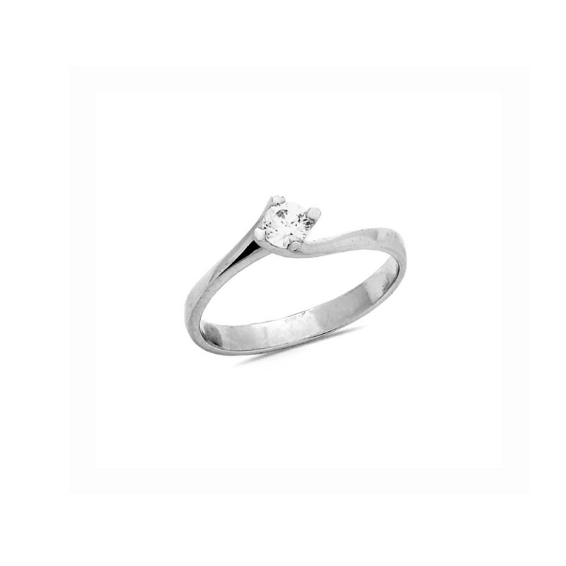 Bague solitaire Oxyde en Argent Doigt 56