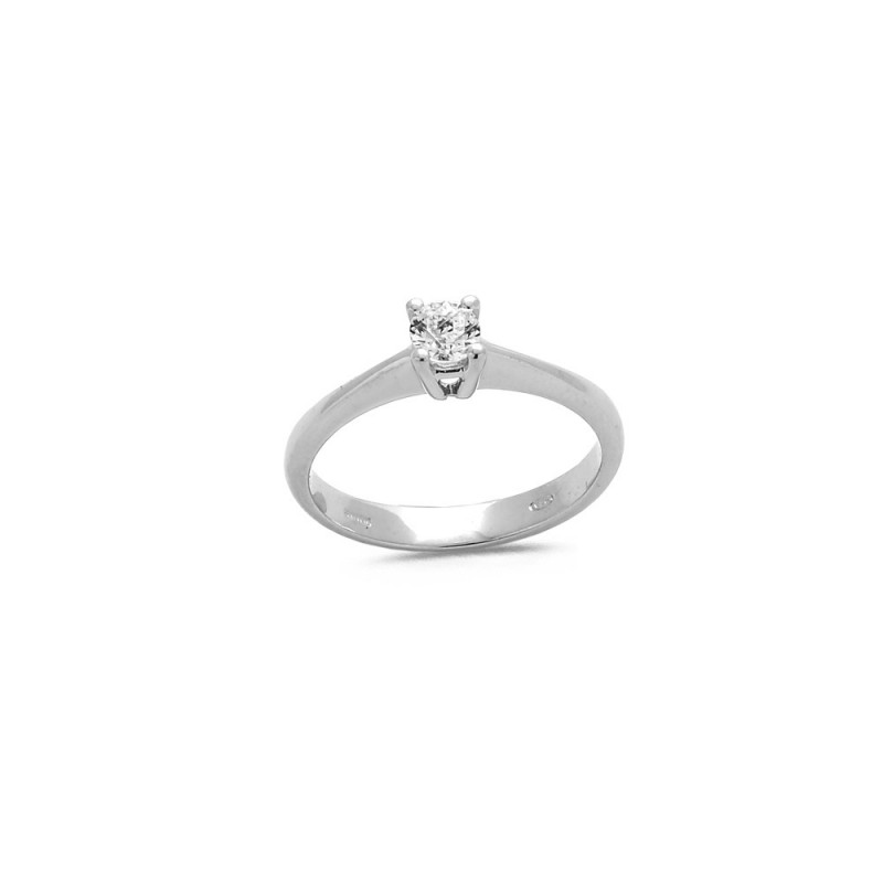 Bague solitaire Oxyde 4mm en Argent Doigt 53