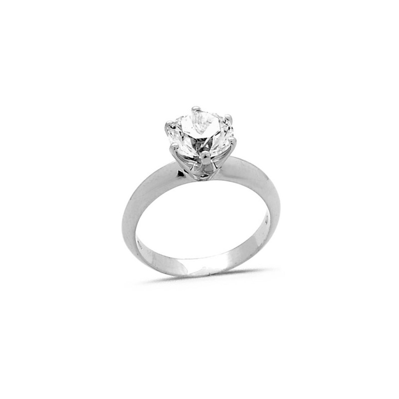 Bague solitaire Oxyde en Argent Doigt 59