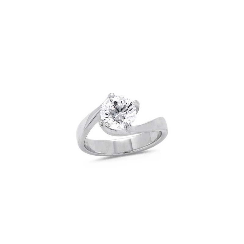 Solitaire Oxyde 7mm en Argent Doigt 59