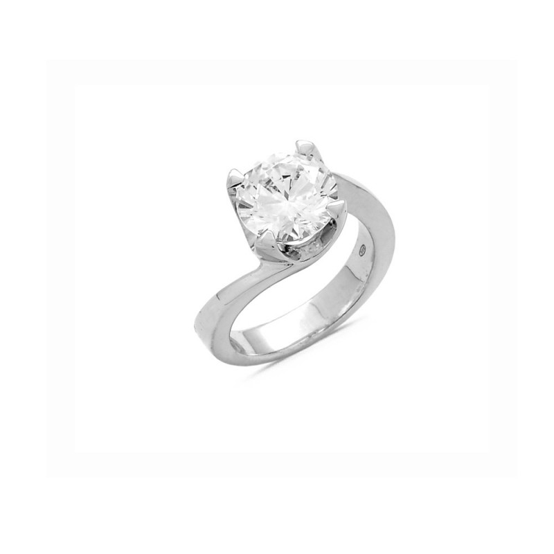Solitaire Oxyde 9mm en Argent Doigt 52