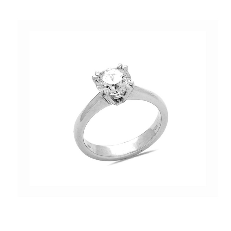 Solitaire Oxyde 8mm en Argent Doigt 58