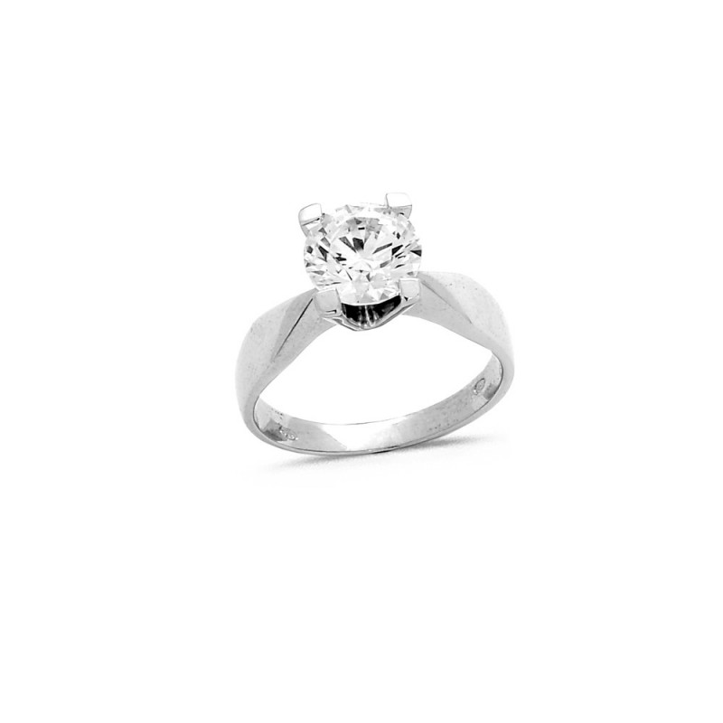 Solitaire Oxyde 8mm en Argent Doigt 55