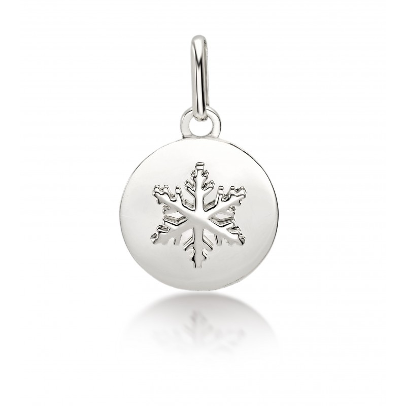 Médaille Flocon d'Amour en Or blanc 12.7mm