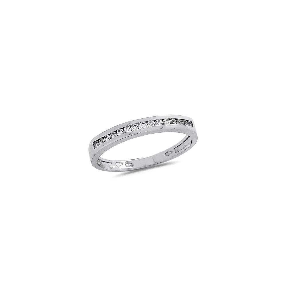 Alliance demi-tour Diamants 0.15ct en Or blanc Doigt 50