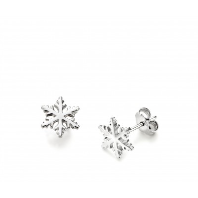Boucles d'Oreilles Flocon d'Amour en Or blanc