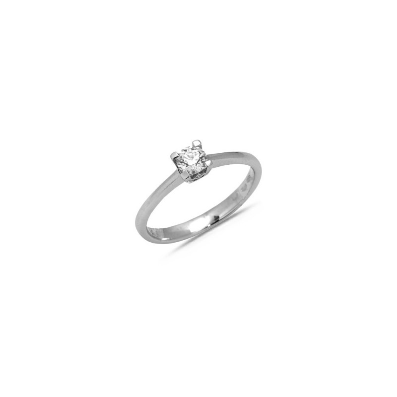 Bague solitaire Diamant 0.31ct en Or blanc