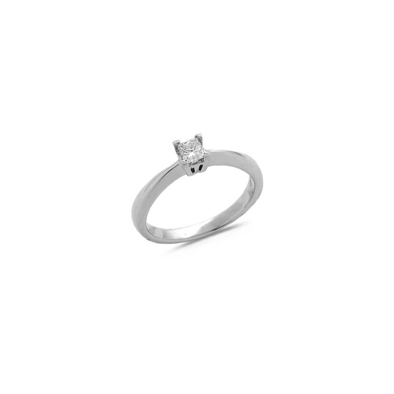 Bague solitaire Diamant 0.27ct en Or blanc Doigt 54