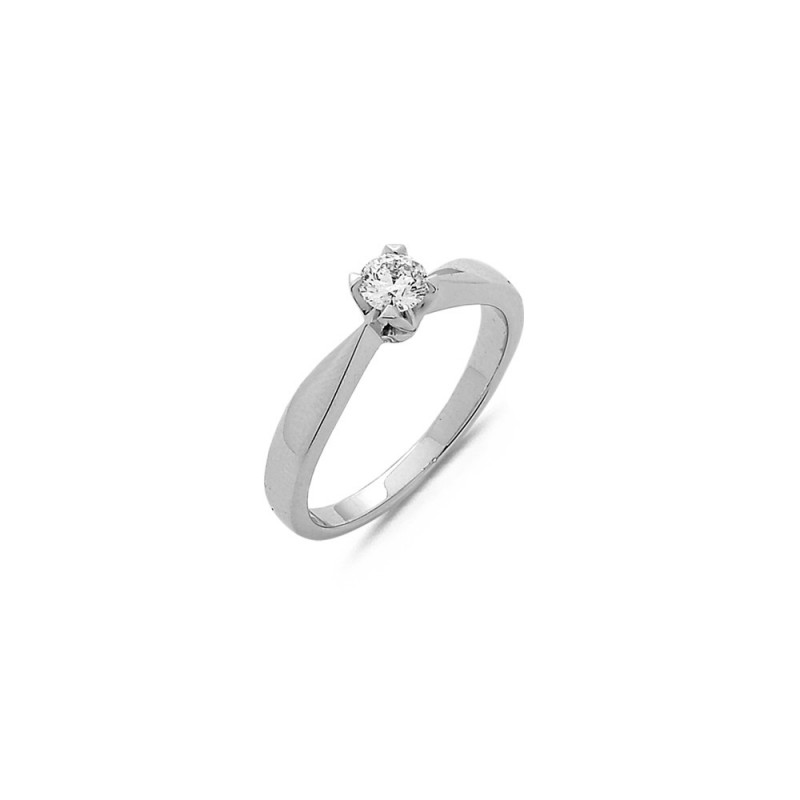 Bague solitaire Diamant en Or blanc