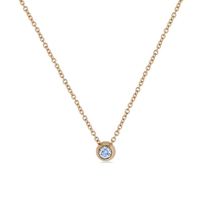 Collier Solitaire Diamant 0.07ct serti clos en Or jaune 3443T 367