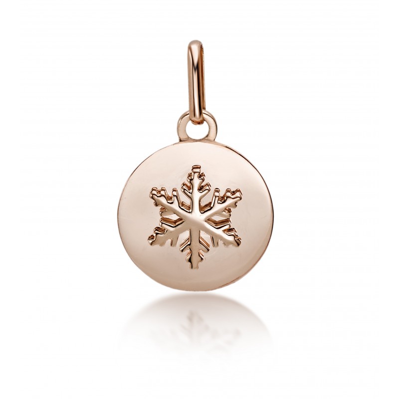 Médaille Flocon d'Amour en Or blanc 12.7mm