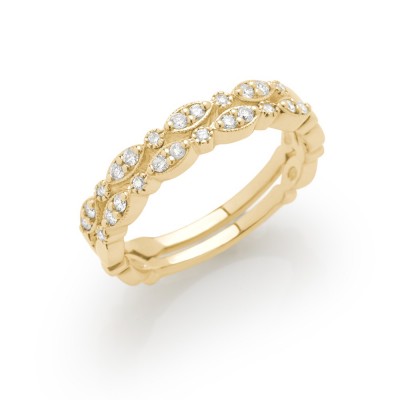 Alliance demi-tour Diamants 0.24ct en Or jaune 750Mill