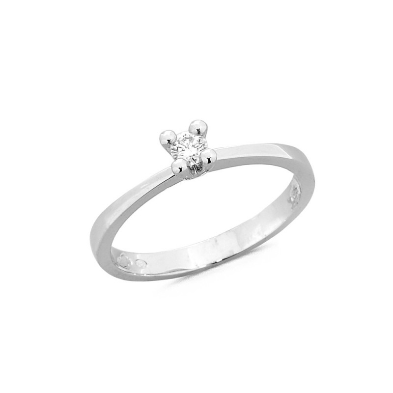 Bague Solitaire Diamant en Or blanc