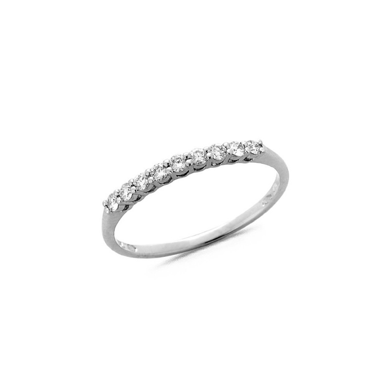 Demie-Alliance en Or blanc et Diamants