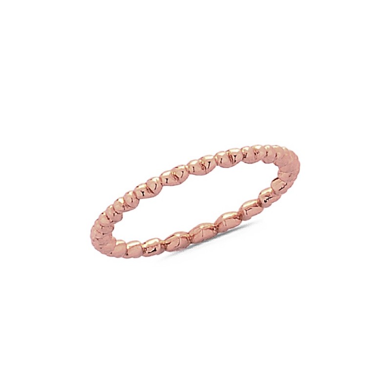 Bague perlée coeur en Or rose