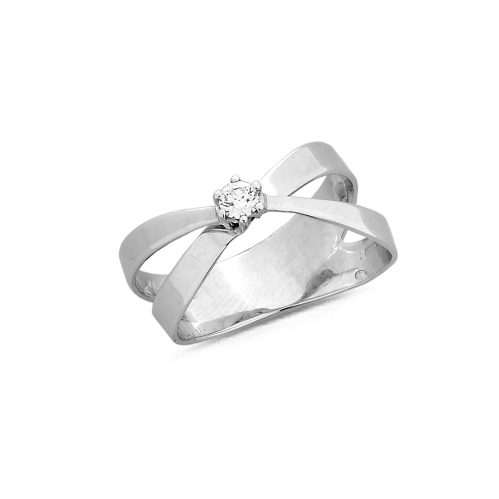 Bague Solitaire Diamant en Or blanc