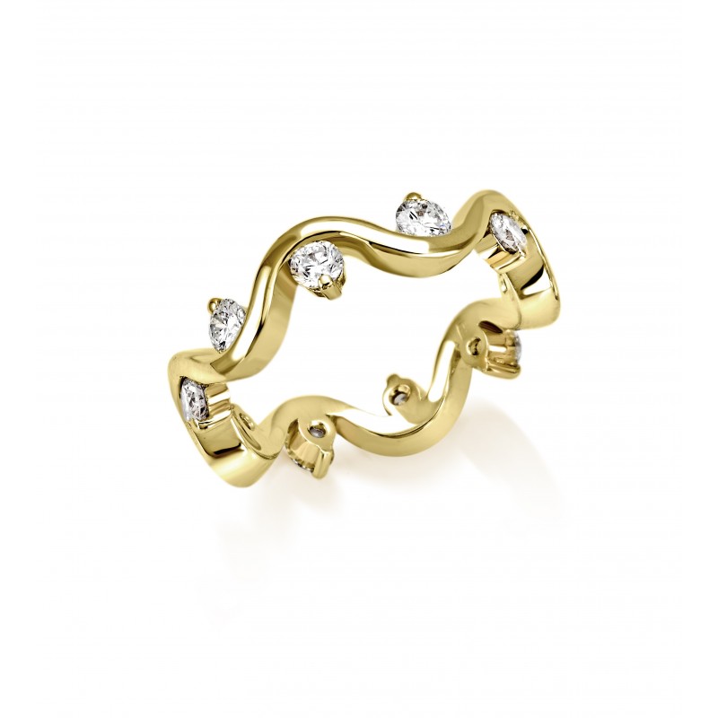 Alliance or blanc et diamants 