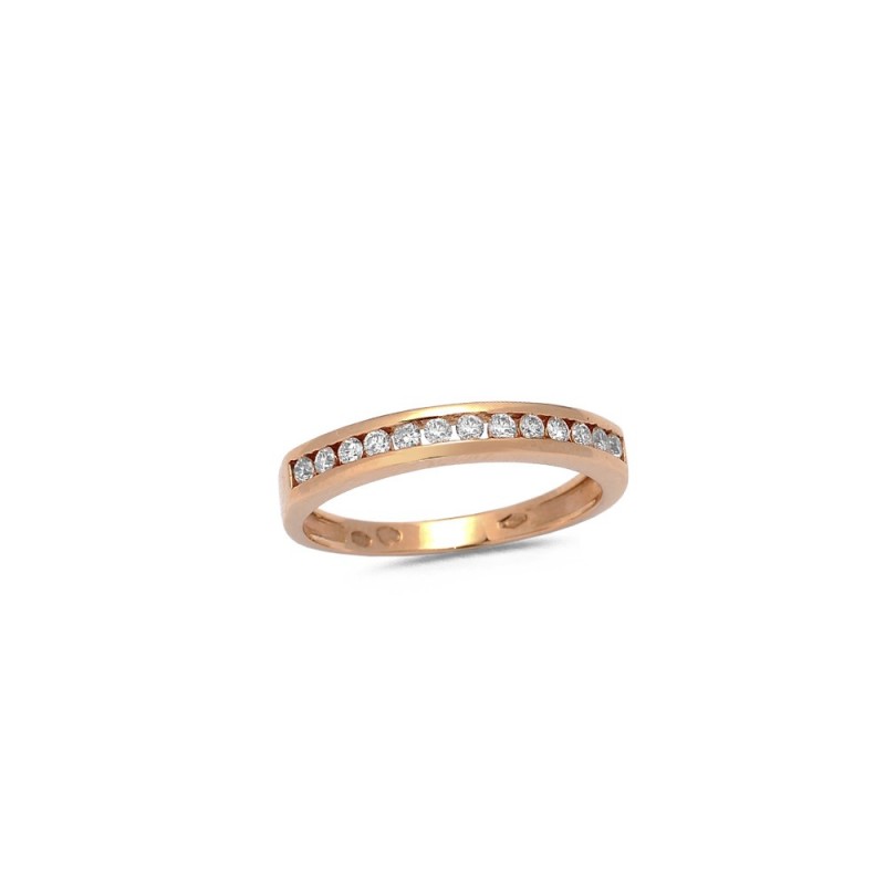 Alliance demi-tour Diamants 0.15ct en Or blanc palladié Doigt 54