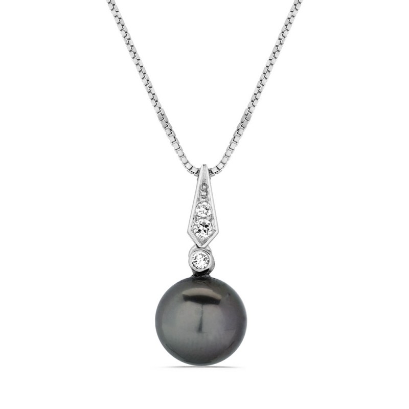 Collier Solitaire Diamant 0.17ct en or blanc