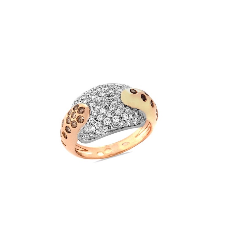 Bague Diamants en Or bicolore