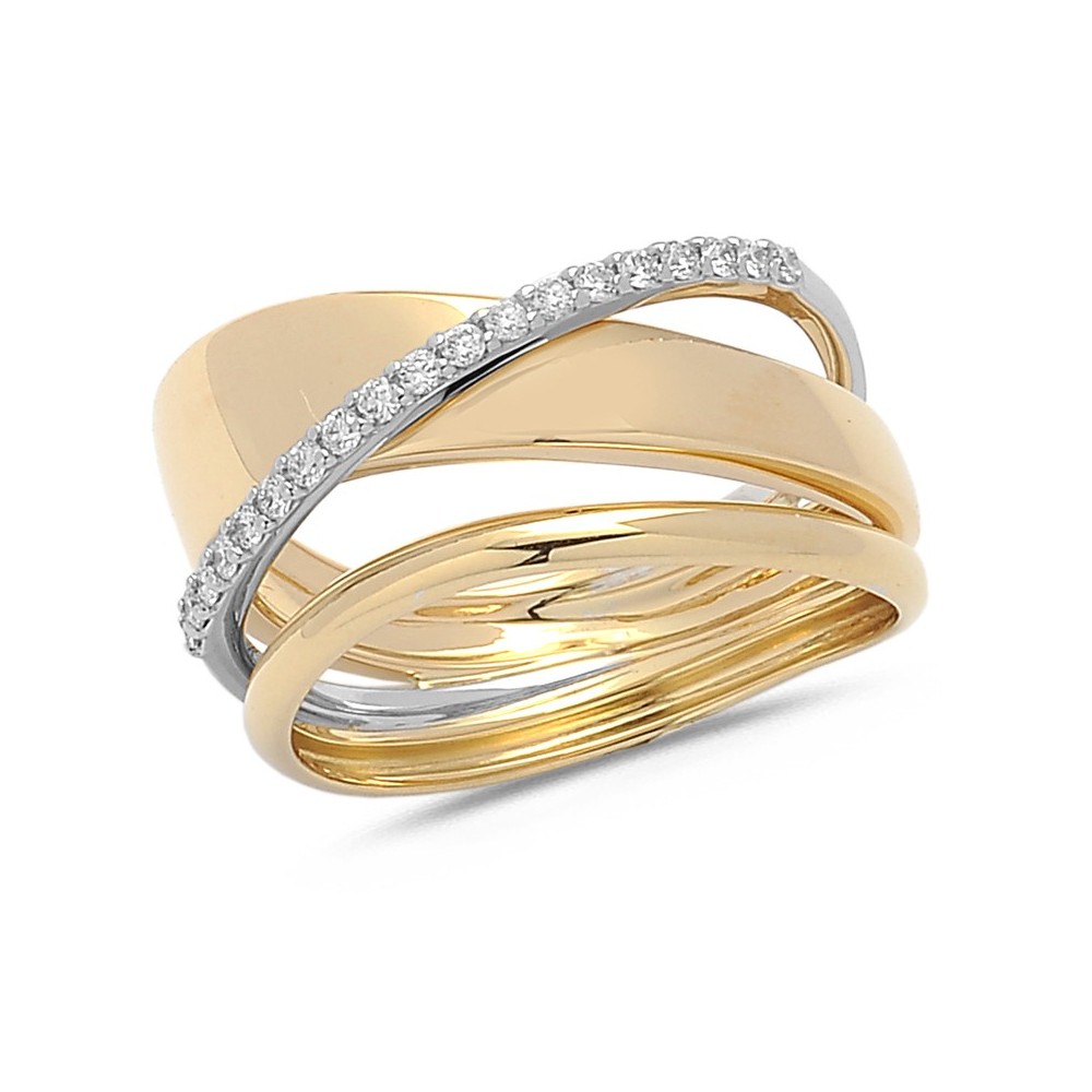 Bague Diamants en Or bicolore