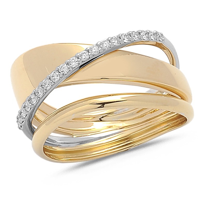Bague Diamants en Or bicolore
