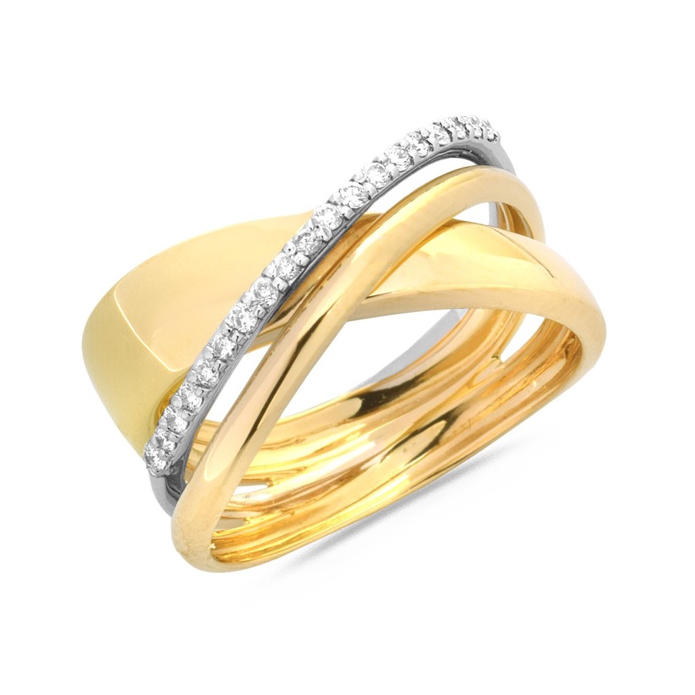 Bague Diamants en Or bicolore