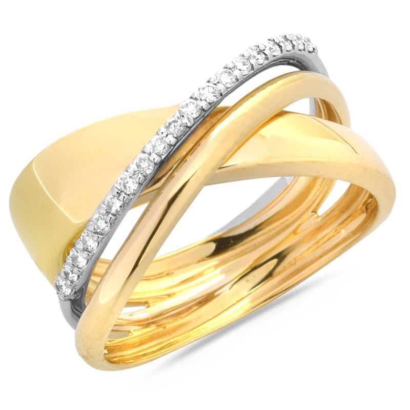 Bague Diamants en Or bicolore