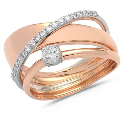 Bague diamants en or bicolore 2