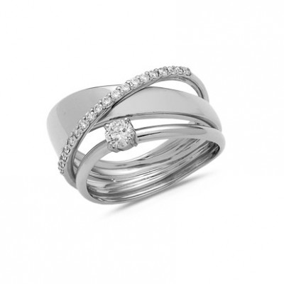 Bague diamants en or bicolore