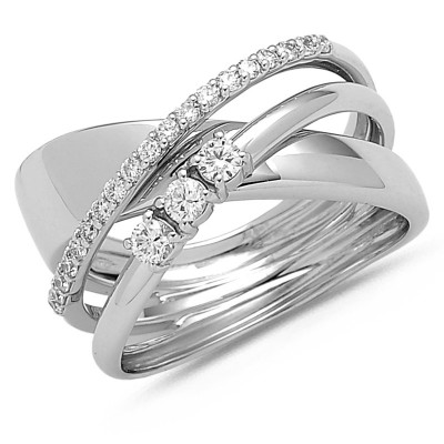 Bague diamants en or bicolore 2