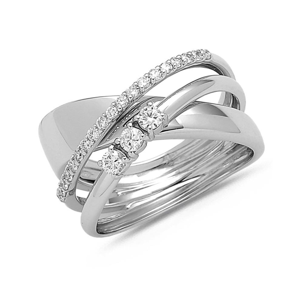 Bague diamants en or bicolore